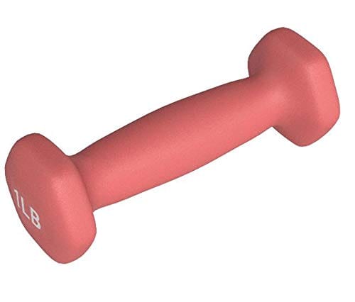 Amazon Basics Neoprene Dumbbell Hand Weights, 1 Pound Each, Red - Set of 2