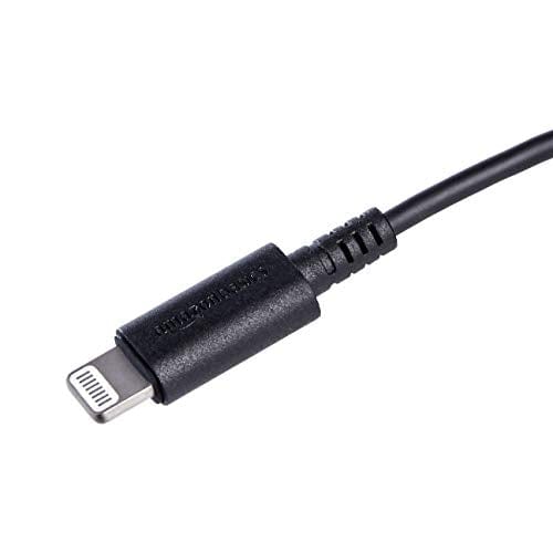 Amazon Basics Lightning to 3.5 mm Headphone Jack Adapter, MFi Certified Compatible for Apple iPhone/iPad/iPod - Black