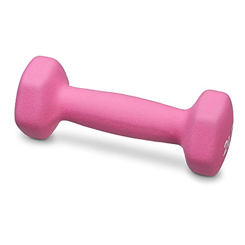 Amazon Basics Neoprene Dumbbell Hand Weights, 1 Pound Each, Red - Set of 2