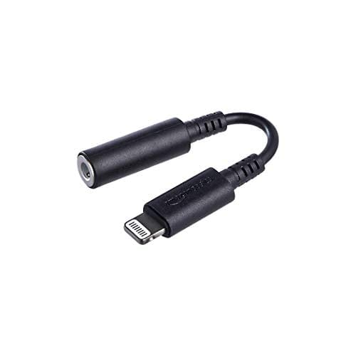Amazon Basics Lightning to 3.5 mm Headphone Jack Adapter, MFi Certified Compatible for Apple iPhone/iPad/iPod - Black