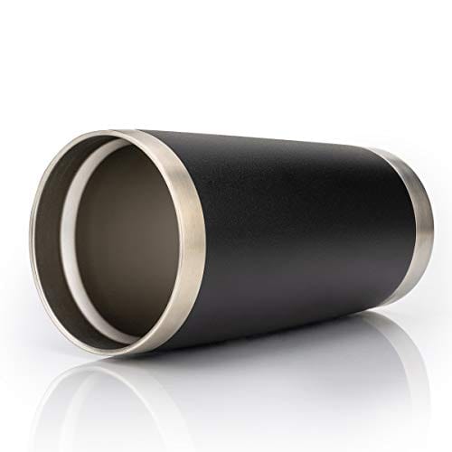 CIVAGO 20oz Tumbler with Lid and Straw, Stainless Steel Vacuum Insulated Coffee Tumbler Cup, Double Wall Powder Coated Travel Mug (Black, 1 Pack)