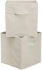 Amazon Basics Collapsible Fabric Storage Cubes Organizer with Handles, Beige - Pack of 6