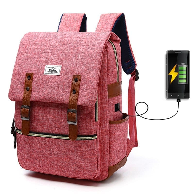 Fashion Travel Canvas Backpacks With USB Charging