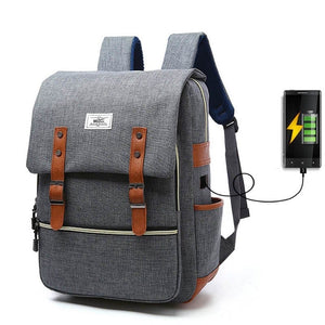 Fashion Travel Canvas Backpacks With USB Charging
