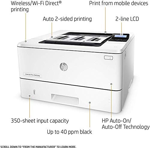 HP LaserJet Pro M402dn Laser Printer with Built-in Ethernet & Double-Sided Printing, Amazon Dash replenishment ready (C5F94A), A4