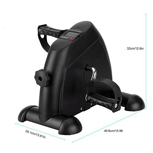 Mini Exercise Bike, Under Desk Bike Pedal Exerciser Portable Foot Cycle Arm & Leg Peddler Machine with LCD Screen Displays