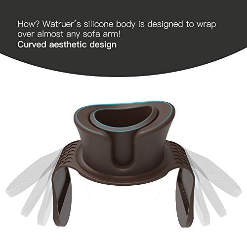 Sofa Cup Holder - Watruer The Ultimate Anti-Spill Couch Coaster Holder Food Grade Silicone Drink Holder for Your Sofa or Couch - Brown