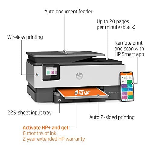 HP OfficeJet Pro 8025e All-in-One Wireless Color Printer for home office, with bonus 6 months free Instant Ink with HP+ (1K7K3A)