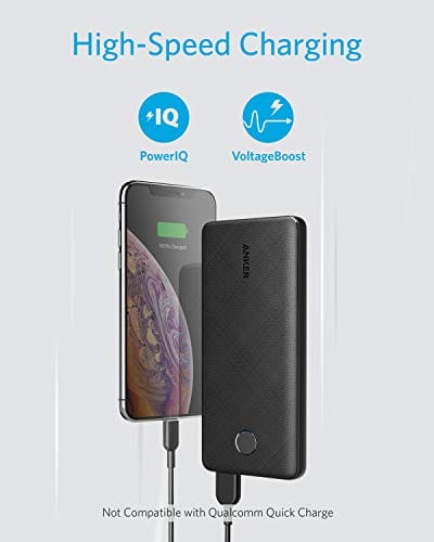 Anker Portable Charger, PowerCore Slim 10000 Power Bank, 10000mAh Battery Pack, High-Speed PowerIQ Charging Technology for iPhone, Samsung Galaxy, and More