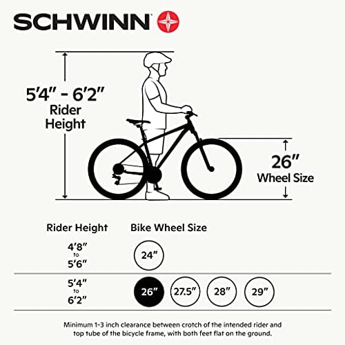 Schwinn High Timber ALX Youth/Adult Mountain Bike, Aluminum Frame and Disc Brakes, 26-Inch Wheels, 21-Speed, Red