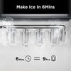 Silonn Ice Makers Countertop, 9 Cubes Ready in 6 Mins, 26lbs in 24Hrs, Self-Cleaning Ice Machine with Ice Scoop and Basket, 2 Sizes of Bullet Ice for Home Kitchen Office Bar Party