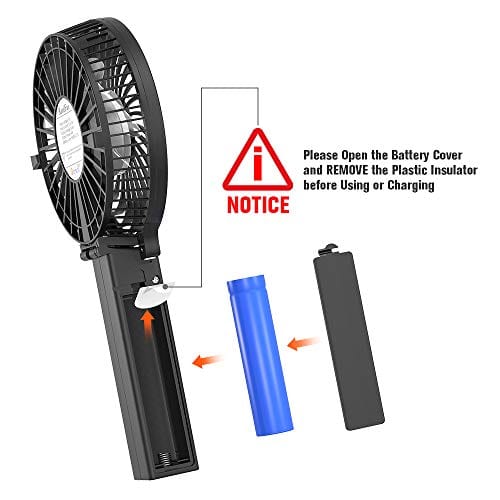 VersionTECH. Mini Handheld Fan, USB Desk Fan, Small Personal Portable Table Fan with USB Rechargeable Battery Operated Cooling Folding Electric Fan for Travel Office Room Household Black