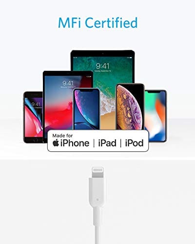Anker USB C to Lightning Cable [6ft MFi Certified] Powerline II for iPhone 12 Pro Max/12/11 Pro/X/XS/XR/8 Plus/AirPods Pro, Supports Power Delivery (Charger Not Included) (White)