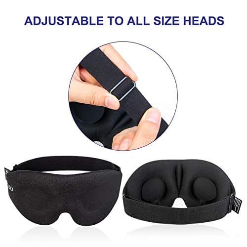 MZOO Sleep Eye Mask for Men Women, 3D Contoured Cup Sleeping Mask & Blindfold, Concave Molded Night Sleep Mask, Block Out Light, Soft Comfort Eye Shade Cover for Travel Yoga Nap, Black