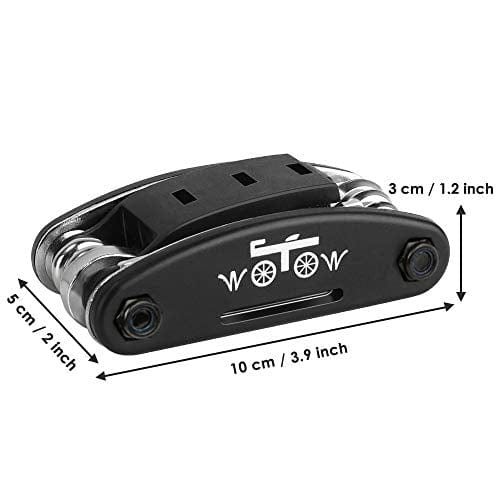 WOTOW 16 in 1 Multi-Function Bike Bicycle Cycling Mechanic Repair Tool Kit with 3 pcs Tire Pry Bars Rods