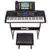 RockJam 61 Key Keyboard Piano With LCD Display Kit, Keyboard Stand, Piano Bench, Headphones, Simply Piano App & Keynote Stickers