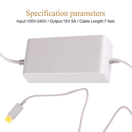 Console Charger for Wii U, AC Adapter Power Supply Replacement for Nintendo WiiU Console (Not Compatible with Nintendo Wii)