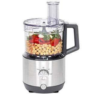 GE Food Processor | 12 Cup | Complete With 3 Feeding Tubes & Stainless Steel Accessories