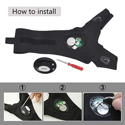 LED Flashlight Glove Gifts for Men Father Day Outdoor Fishing Gloves Dad Men Gifts with Stretchy Strap Screwdriver for Repairing Cars Night Running Fishing Camping Hiking in Dark Place (1 Pair)