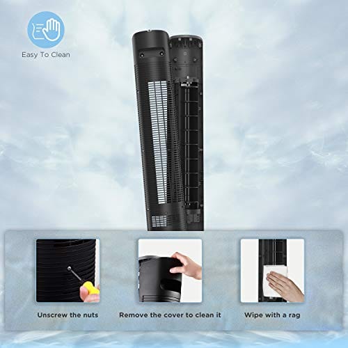 PELONIS Oscillating Tower Fan with Remote Control 40’’ Quiet Stand Up Fan with 3 Speed Settings and 3 Modes 15-Hour Timer LED Display for Bedroom Home Office Use, Black