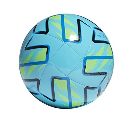 adidas MLS Club Soccer Ball, Samba Blue/Solar Green/Black/Glory Blue, 5
