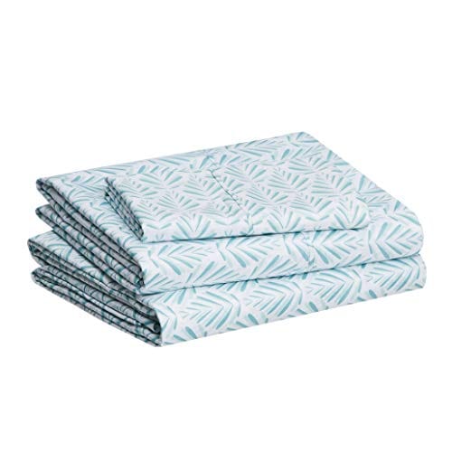 Amazon Basics Lightweight Super Soft Easy Care Microfiber Sheet Set with 14" Deep Pockets - Twin, Aqua Fern