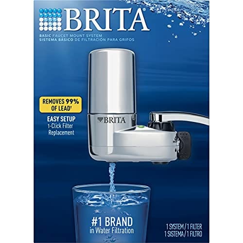 Brita Basic Faucet Water Filter System, Chrome, 1 Count