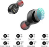 TOZO T6 True Wireless Earbuds Bluetooth Headphones Touch Control with Wireless Charging Case IPX8 Waterproof Stereo Earphones in-Ear Built-in Mic Headset Premium Deep Bass for Sport Black