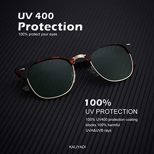 Polarized Sunglasses for Men and Women Semi-Rimless Frame Driving Sun glasses 100% UV Blocking