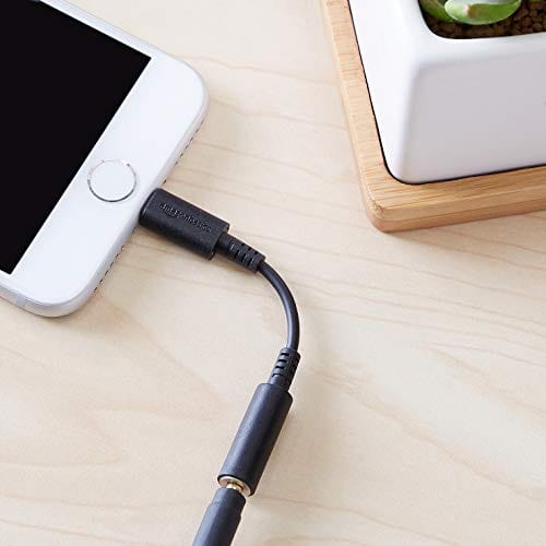 Amazon Basics Lightning to 3.5 mm Headphone Jack Adapter, MFi Certified Compatible for Apple iPhone/iPad/iPod - Black