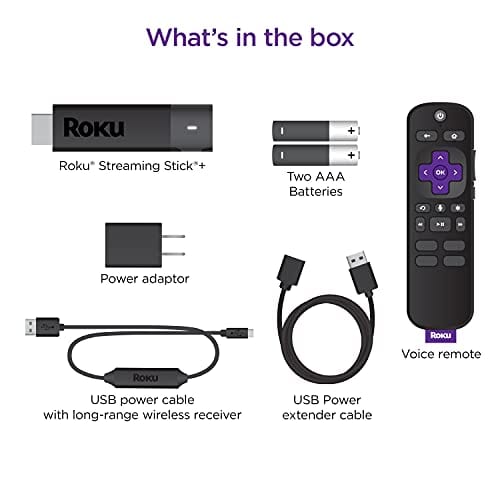 Roku Streaming Stick+ | HD/4K/HDR Streaming Device with Long-range Wireless and Voice Remote with TV Controls