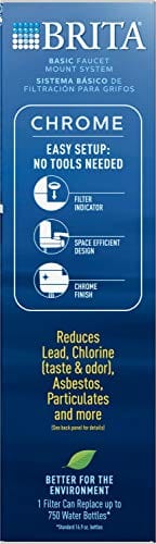 Brita Basic Faucet Water Filter System, Chrome, 1 Count