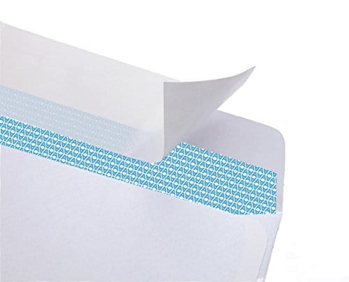#10 Security Tinted Self-Seal Envelopes - No Window - EnveGuard, Size 4-1/8 X 9-1/2 Inches - White - 24 LB - 100 Count (34100)
