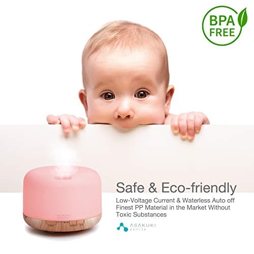 ASAKUKI 500ml Premium, Essential Oil Diffuser with Remote Control, 5 in 1 Ultrasonic Aromatherapy Fragrant Oil Humidifier Vaporizer, Timer and Auto-Off Safety Switch