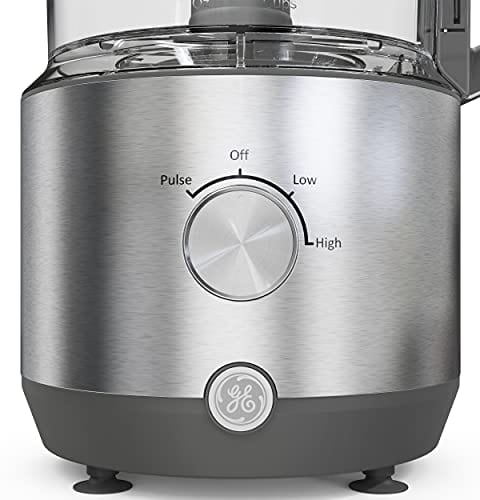 GE Food Processor | 12 Cup | Complete With 3 Feeding Tubes & Stainless Steel Accessories