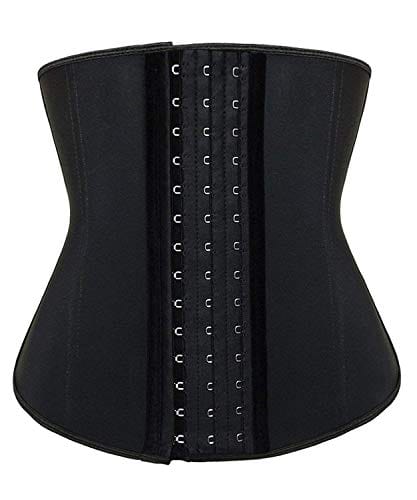 YIANNA Waist Trainer for Women Tummy Control Underbust 25 Steel Boned Sports Fitness Workout Hourglass Body Shaper, (Black, XS)