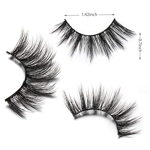 DYSILK 5 Pairs 6D Mink Eyelashes Faux Cross Fluffy Natural Look False Eyelashes Wispies Long Extension Eyelashes Pack Makeup