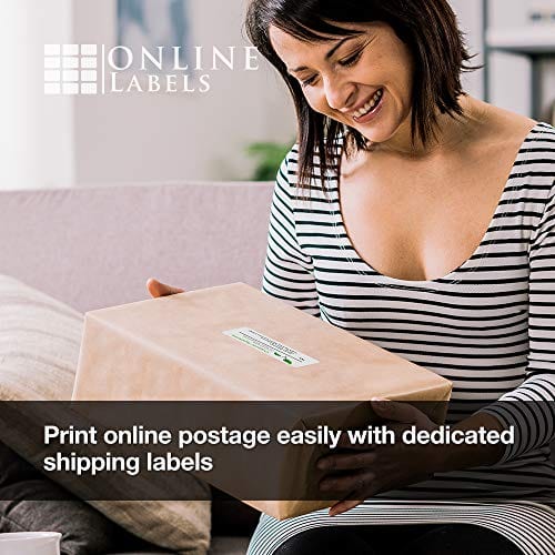 4 x 2 Rectangle Mailing Labels - Permanent, White Matte - Address, Shipping, Gift Labels - Pack of 100 Labels, 10 Sheets - Inkjet/Laser Printers - Online Labels