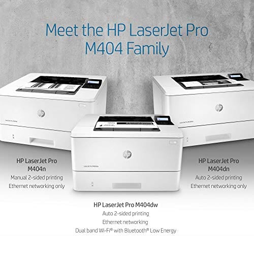 HP LaserJet Pro M404dn Monochrome Laser Printer with Built-In Ethernet & Double-Sided Printing - Built-in Ethernet (W1A53A)