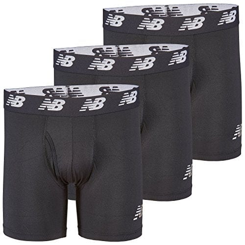 New Balance Men's 6" Boxer Brief Fly Front with Pouch, 3-Pack ,Black/Laser Blue/Team Royal, Large (36"-38")