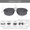 SUNGAIT Ultra Lightweight Rectangular Polarized Sunglasses UV400 Protection (Gunmetal Frame Gray Lens, 62) Metal Frame 2458 QKH