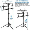 Music Stand, Kasonic 2 in 1 Dual-Use Folding Sheet Music Stand & Desktop Book Stand, Portable and Lightweight with Music Sheet Clip Holder & Carrying Bag Suitable for Instrumental Performance
