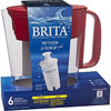 Brita Standard Metro Water Filter Pitcher, Small 5 Cup 1 Count, Red