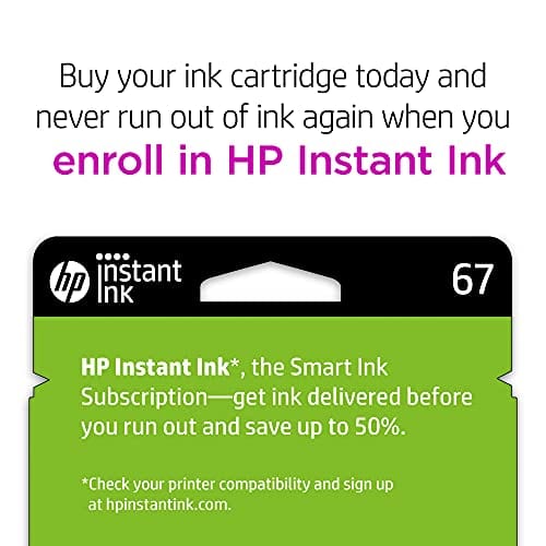 HP 67 | 2 Ink Cartridges | Black, Tri-Color | Works with HP ENVY 6000 Series, HP ENVY Pro 6400 Series, HP DeskJet 1255, 2700 Series, DeskJet Plus 4100 Series | 3YP29AN