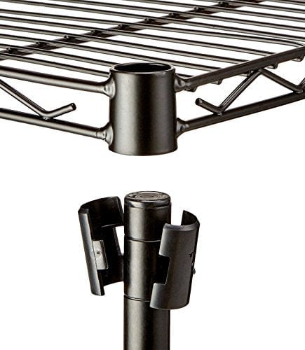 Amazon Basics 3-Shelf Adjustable, Heavy Duty Storage Shelving Unit (250 lbs loading capacity per shelf), Steel Organizer Wire Rack, Black (23.3L x 13.4W x 30H)