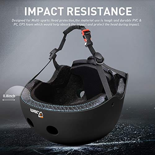 JBM international EPS foam Impact resistance & Ventilation Skateboard Helmet for Multi-sports, Small - Black