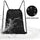 Vorspack Drawstring Backpack Water Resistant String Bag Sports Sackpack Gym Sack with Side Pocket for Men Women - Black