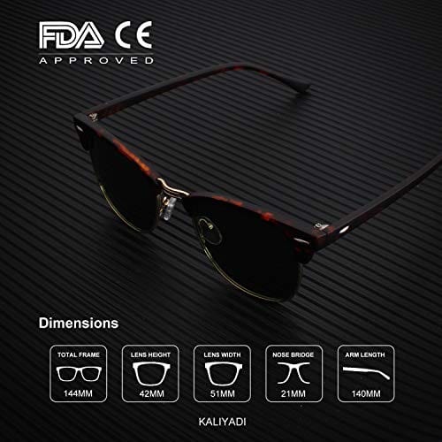 Polarized Sunglasses for Men and Women Semi-Rimless Frame Driving Sun glasses 100% UV Blocking