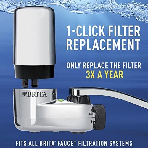 Brita Basic Faucet Water Filter System, Chrome, 1 Count