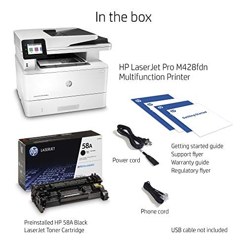 HP LaserJet Pro Multifunction M428fdn with Built-in Ethernet & Duplex Printing (W1A29A)